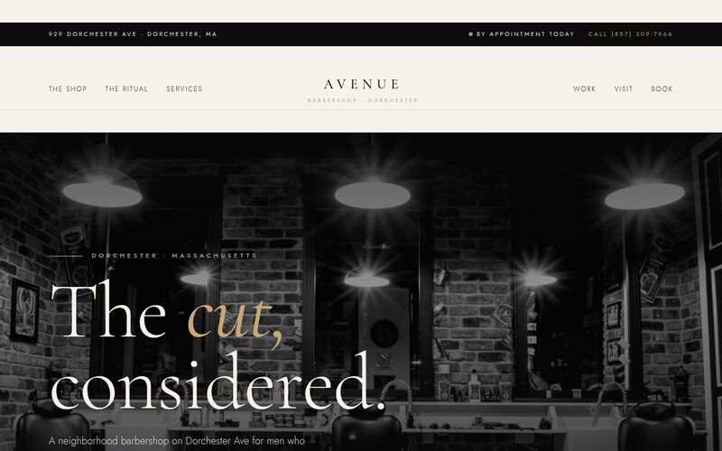 Avenue Barbershop website designed by Steady Stream