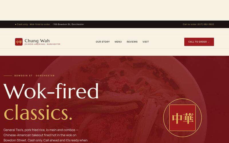 Chung Wah website designed by Steady Stream