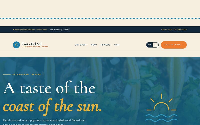 Café Costa Del Sol website designed by Steady Stream