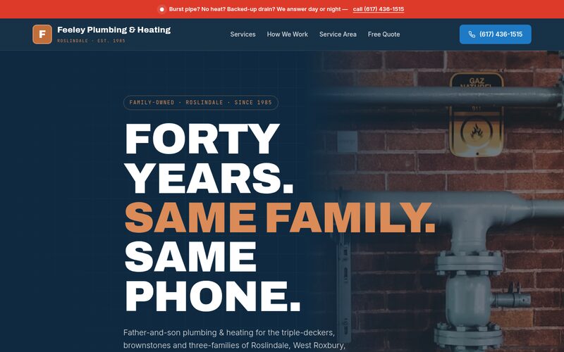 Feeley Plumbing and Heating website designed by Steady Stream