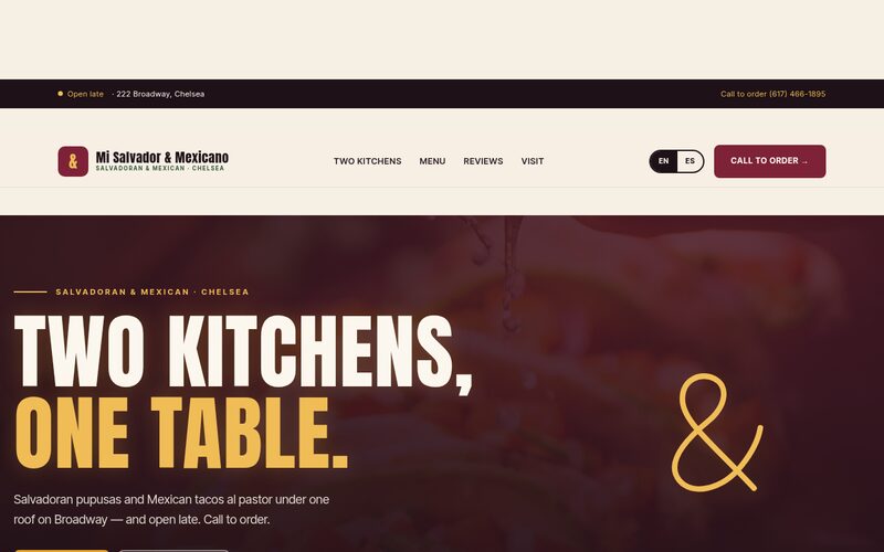 Mi Salvador & Mexicano website designed by Steady Stream