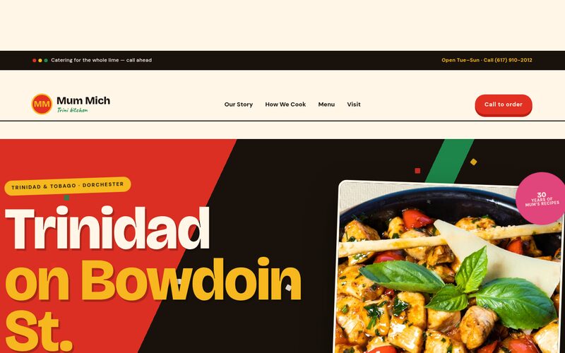 Mum Mich Trinidadian kitchen website designed by Steady Stream