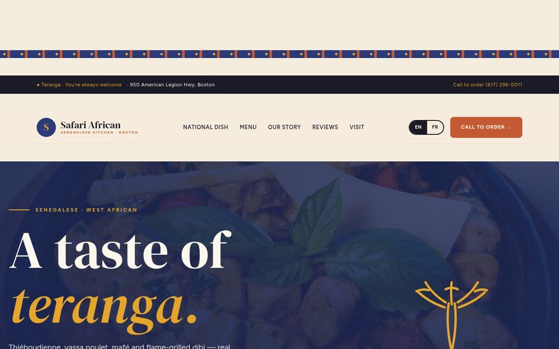 Safari African website designed by Steady Stream