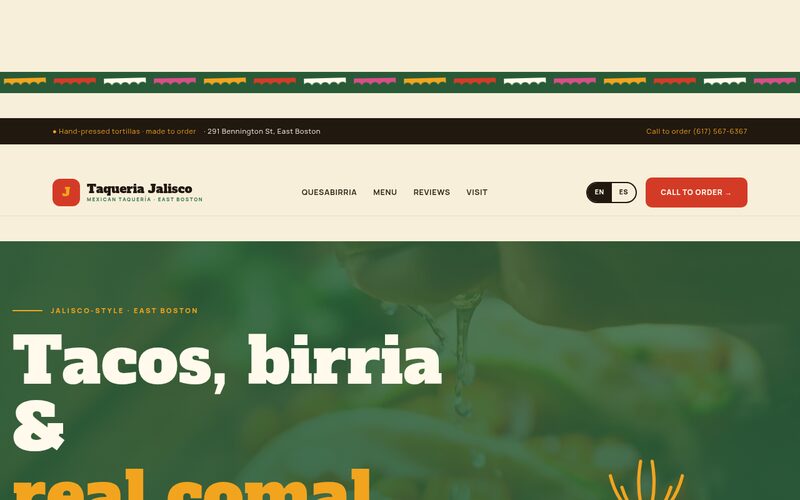Taquería Jalisco website designed by Steady Stream