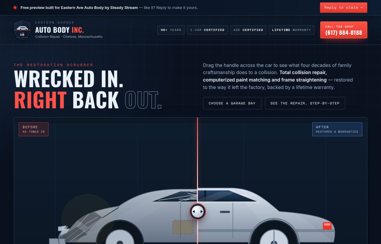 Eastern Ave Auto Body &mdash; custom website preview