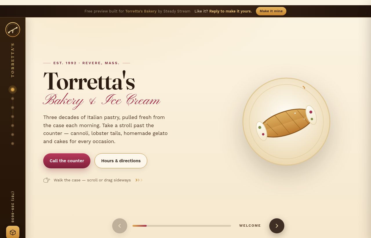 Torretta&rsquo;s Bakery & Ice Cream &mdash; custom website preview